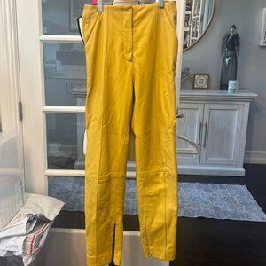 PRITCH London Mustard Yellow Leather Pants XS